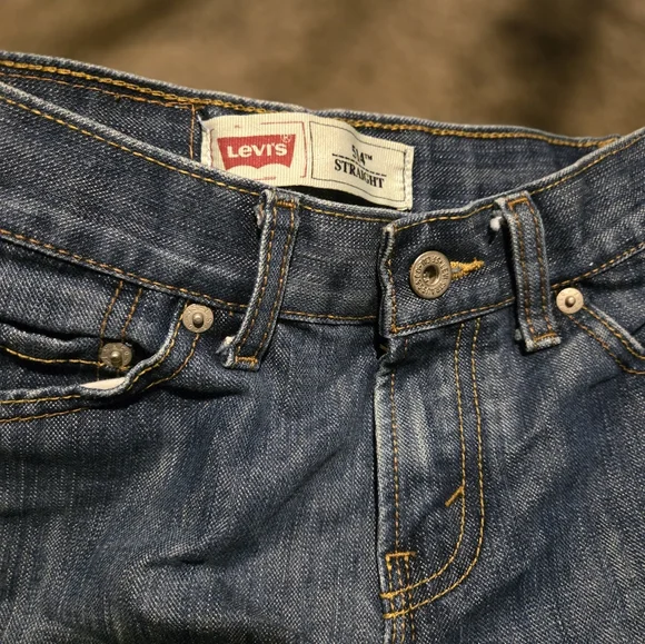 LEVIS 514 Straight leg kids distressed jeans sz8reg 24/22 like new - Picture 3 of 5